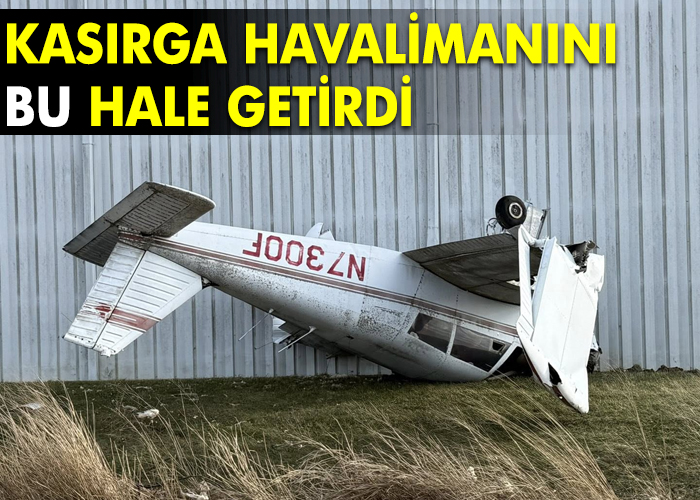 Kasırga havalimanını bu hale getirdi