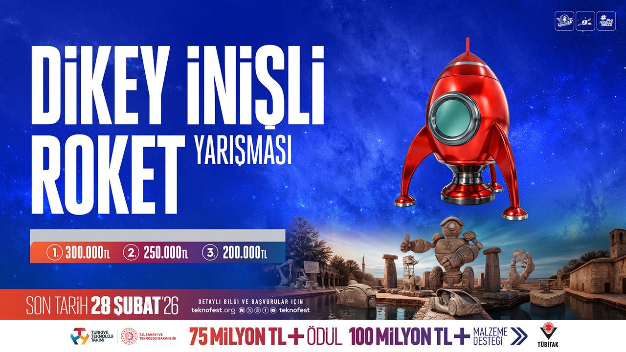 TEKNOFESTte Dikey İnişli Roket Yarışması heyecanı