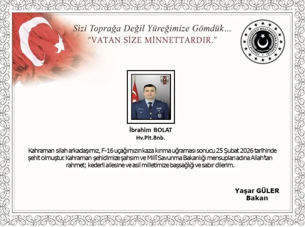 Balıkesir’de F-16 kazası, bir şehit